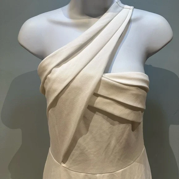 Lulus Devoted to Fun Ivory One-Shoulder Sleeveless Jumpsuit Size Medium NWOT - Picture 7 of 15